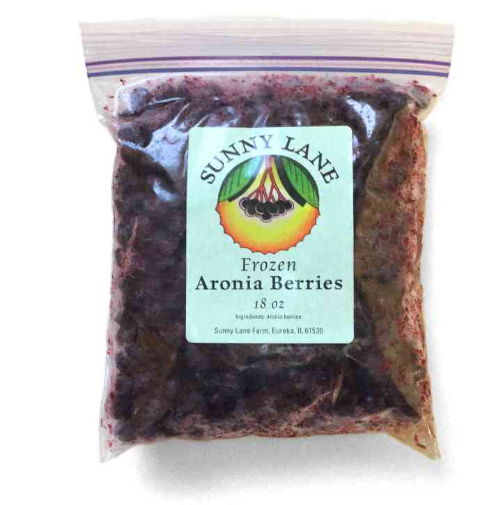 An 18 ounce bag of aronia berries