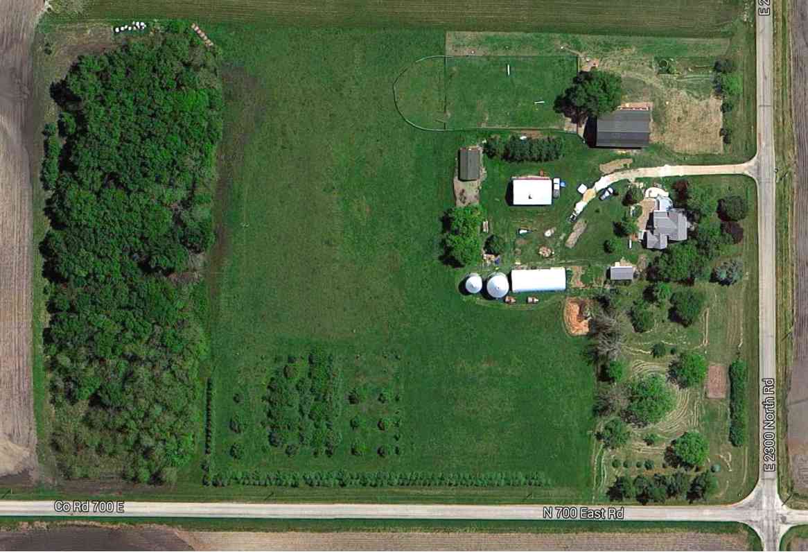 Aerial view of Red Barn Farm, courtesy of Google Maps