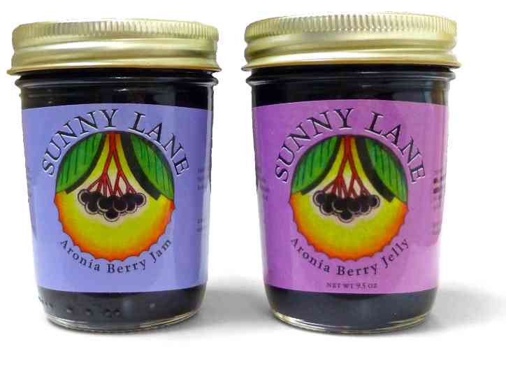 Sunny Lane Farms jars of aronia jam and jelly
